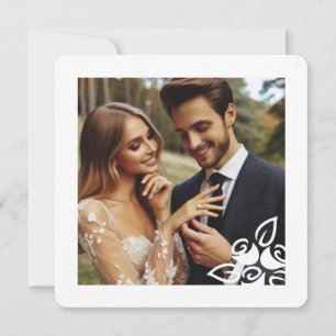 Förlovning för anpassningsbar Photo Vit ros Elegan