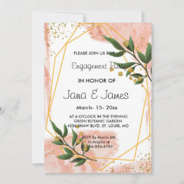 Förlovning för den moderna Blommigten om Elfenbens Inbjudningar