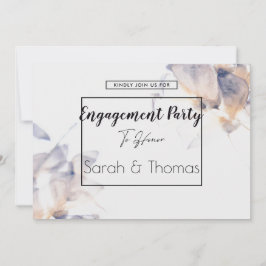 FÖRLOVNING FÖR ELEGANT AV VIT- OCH BLUE PATELE-BLO INBJUDNINGAR