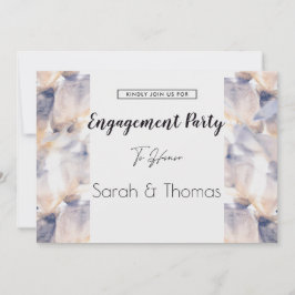 FÖRLOVNING FÖR ELEGANT AV VIT- OCH BLUE PATELE-BLO INBJUDNINGAR