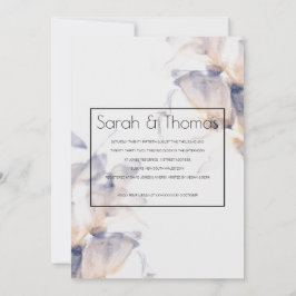 FÖRLOVNING FÖR ELEGANT AV VIT- OCH BLUE PATELE-BLO INBJUDNINGAR