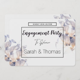 FÖRLOVNING FÖR ELEGANT AV VITA OCH BLUE PATELE-BLO INBJUDNINGAR