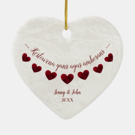 Förlovning för gåva till engelska grattisar julgransprydnad keramik