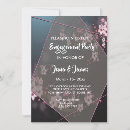 Förlovning för geometrisk Blommigt av körsbärssyst Inbjudningar