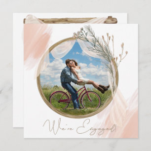 Förlovning för Modern Boho Rosa Elegant Blommigt