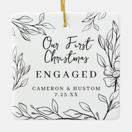 Förlovning för Personlig av enkel Snyggt med minim Julgransprydnad Keramik