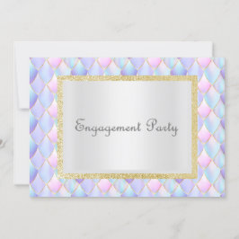 Förlovning för sjöjungfru pastel Glitter Elegant Inbjudningar