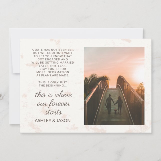 Förlovning Fotomeddelande om att vår framtid börja Inbjudningar (Framsida)