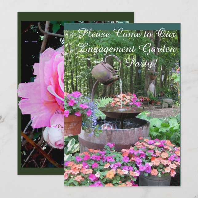FÖRLOVNING GARDEN PARTY FIRANDE INBJUDNINGAR (Fram/baksida)