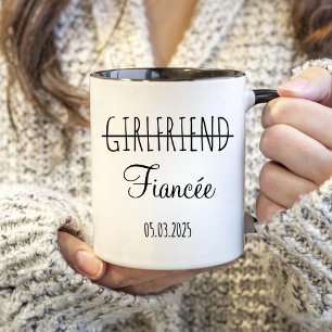 Förlovning Gift for the Couple, Girlkompis Fiancee Mugg