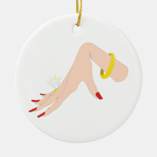 Förlovning Hand Ring Julgransprydnad Keramik