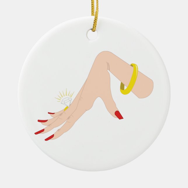 Förlovning Hand Ring Julgransprydnad Keramik (Framsidan)