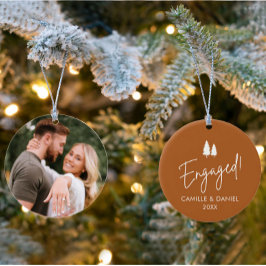 Förlovning Julfoto Ornament