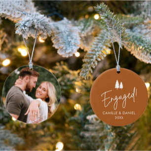 Förlovning Julfoto Ornament