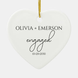 Förlovning Keepie Heart Julgransprydnad Keramik