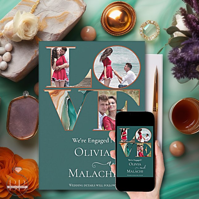 Förlovning Modern Abstrakt Agate Jade Meddelande (Skapare uppladdad)