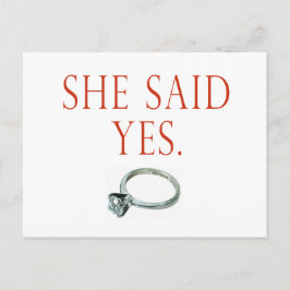 Förlovning- och T-tröjor Meddelande Vykort