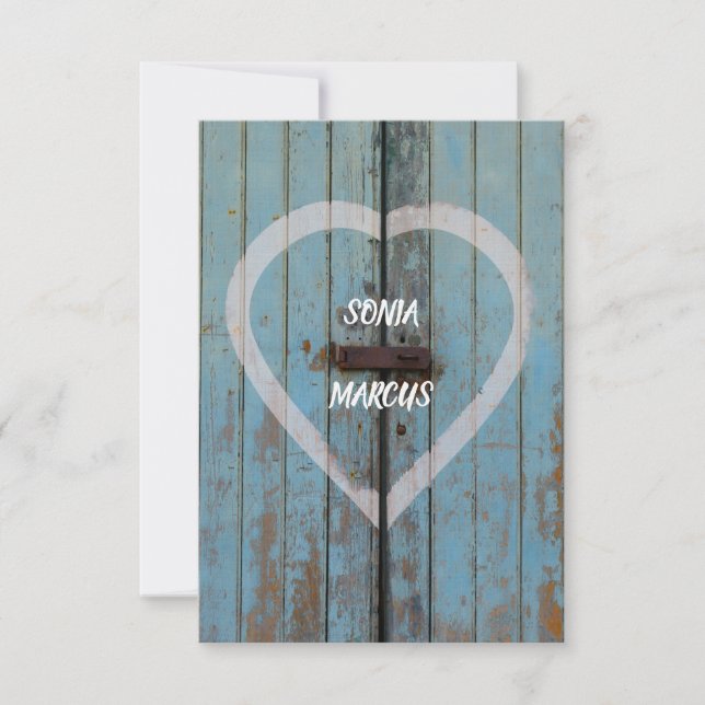 Förlovning om lucka på land-ladugården inbjudningar (Framsida)