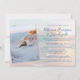 Förlovning Photo Beach Wedding Inbjudningar