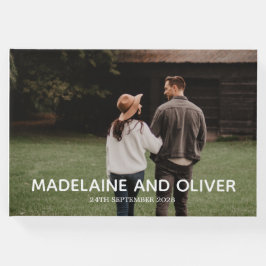 Förlovning Photo Elegant Simple Keepsak Gästböcker