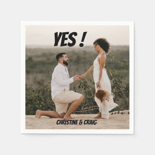 Förlovning Photo Party Napkins Pappersservett (Framsidan)