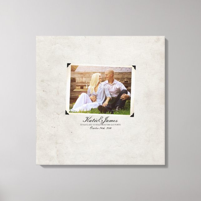 Förlovning Photo Rustic Vintage bröllop Canvastryck (Framsida)