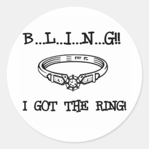 Förlovning Ring Bling Runt Klistermärke