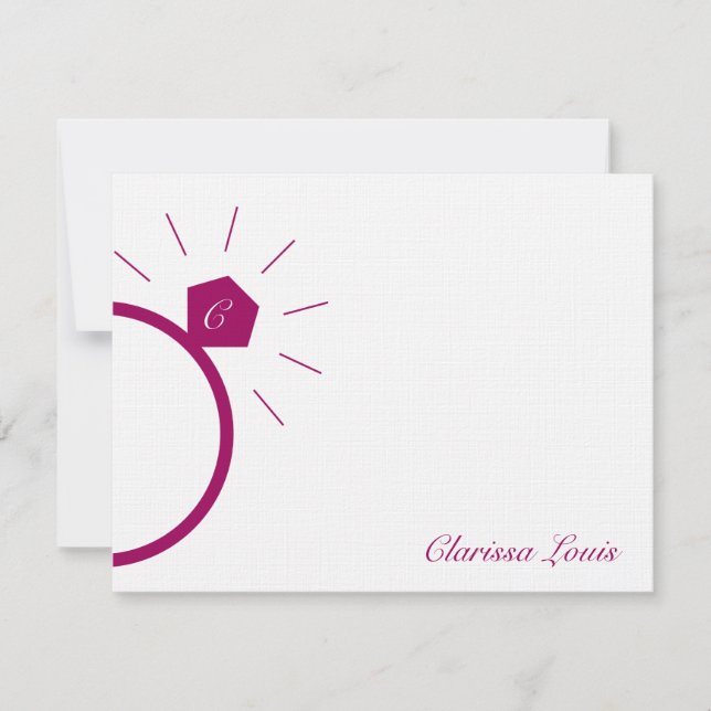 Förlovning Ring tackkort Anteckningskort (Framsida)