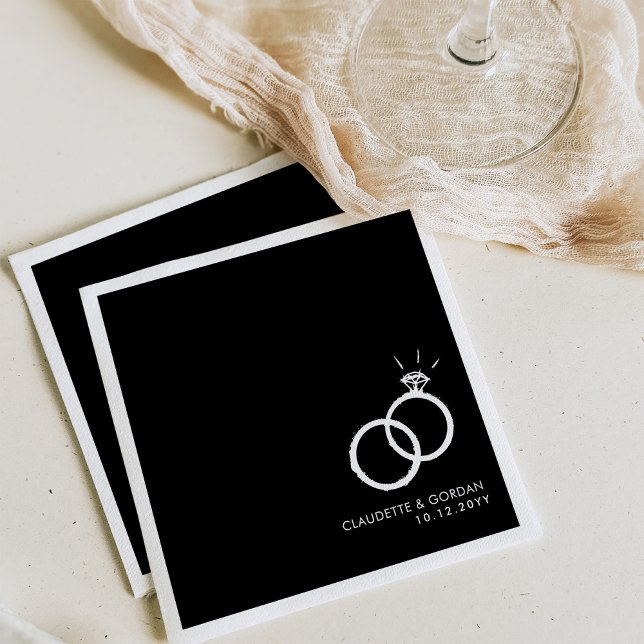 Förlovning Ringar | Förlovningsfest svart Pappersservett (Skapare uppladdad)