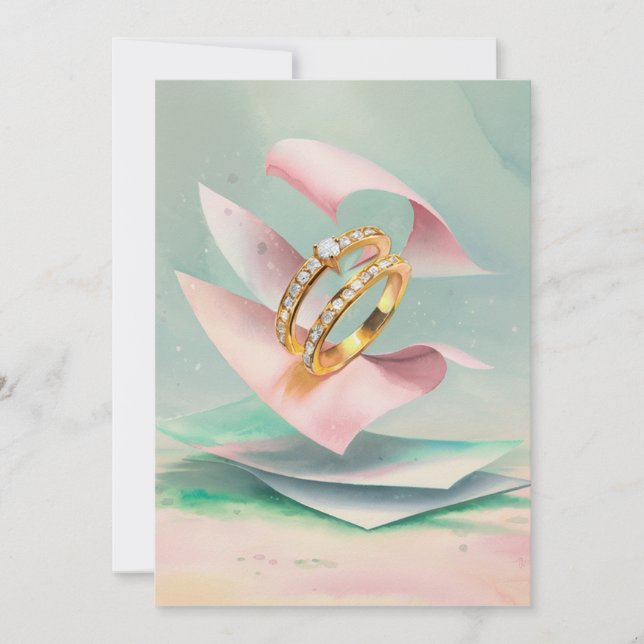 Förlovning Ringar Inbjudningar (Framsida)