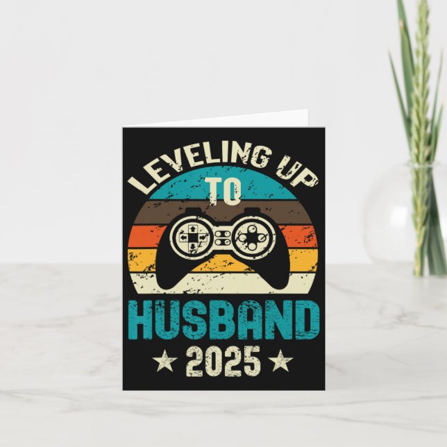 Förlovning Tee for Gamer Groom - nivå upp till Hus Kort (Framsida)