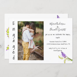 Förlovning Vattenfärgslavender och Blommigt för Gr Meddelande