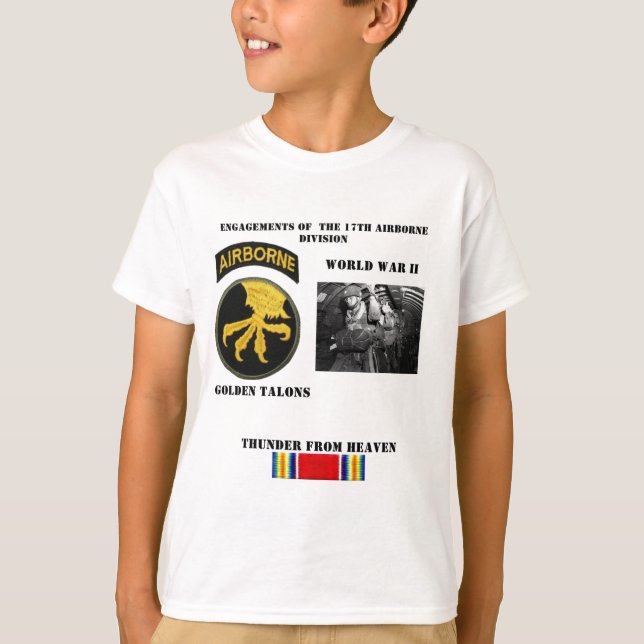 Förlovningar för den sjuttonde flygburna divisione t-shirt (Framsida)