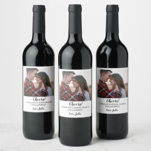 förlovningen anpassningsbar Photo Wedding Favors Vinflaska Etikett
