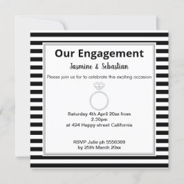 Förlovningen Black & White Rand Diamond Ring Inbjudningar