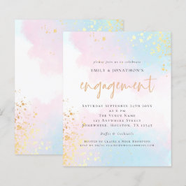 Förlovningen Budget Blue Rosa Watercolor Script