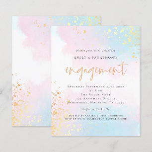 Förlovningen Budget Blue Rosa Watercolor Script