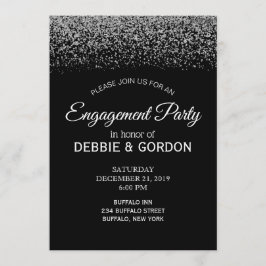 Förlovningen elegant Black & White Diamond Bröllop Inbjudningar