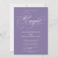 Förlovningen Embelled Lilac Lavender Calligraphy