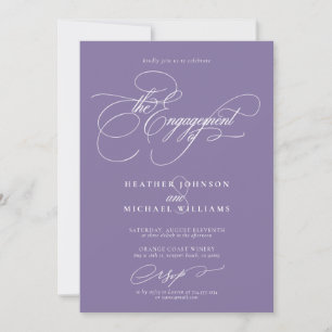 Förlovningen Embelled Lilac Lavender Calligraphy Inbjudningar
