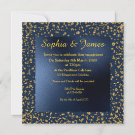 Förlovningen för flottor och Guld Elegant Sparkles Inbjudningar