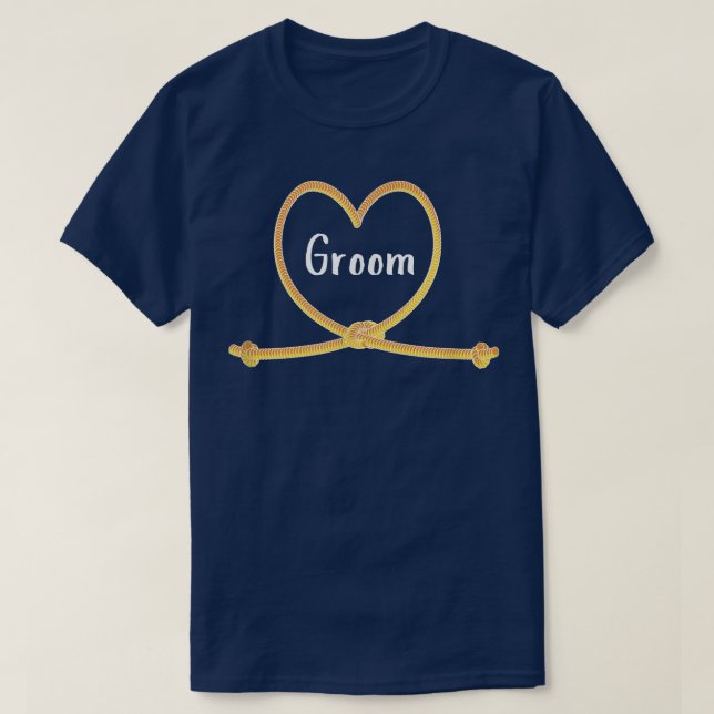 Förlovningen Groom Matching Bride and Groom Bröllo T Shirt (Design framsida)