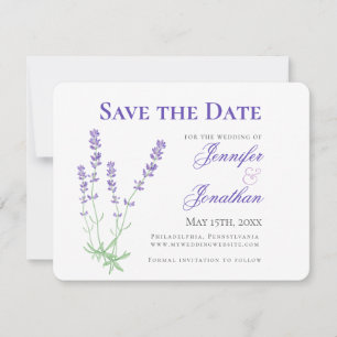 Förlovningen Lavender Blommigt Foto Spara datum