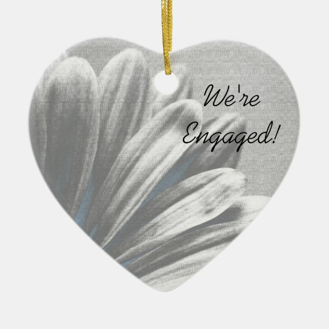 Förlovningen Ljusblå Blommigt - högdagrar Julgransprydnad Keramik (Framsidan)