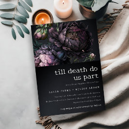 Förlovningen moody Gothic Lila Black Peony Inbjudningar