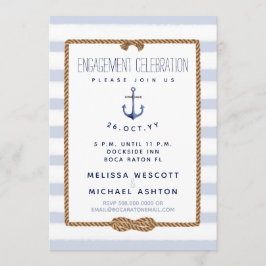 Förlovningen Nautisk oändlighet, Knot Blue & White Inbjudningar