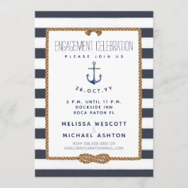 Förlovningen Nautisk ofinitet Knot Navy & White Inbjudningar