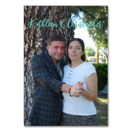 Förlovningens fotokortinfogning för inbjudningar bordsnummer