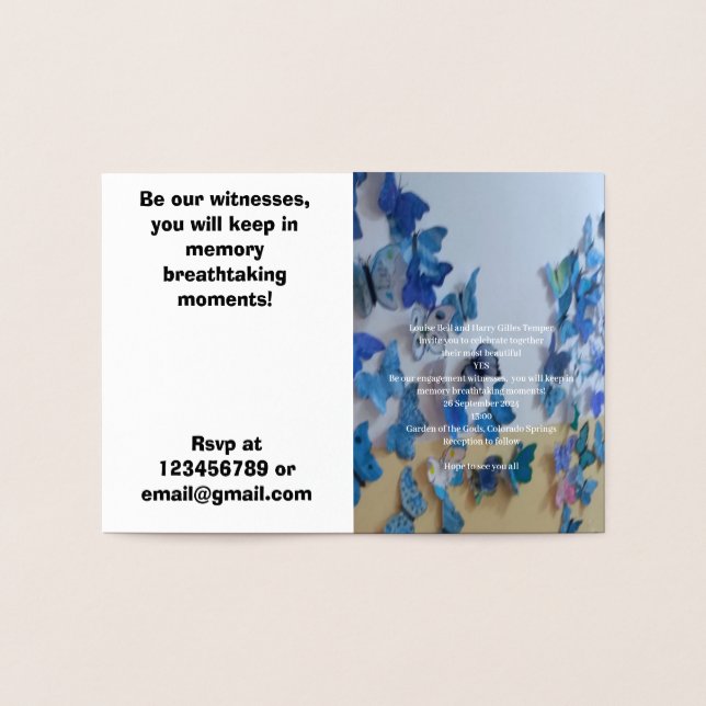 Förlovningens inbjudan - Foil Card Folierat Kort (Insida)