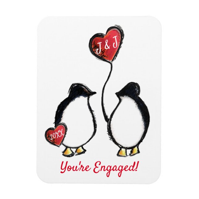 förlovningens penguin-presentmagnet magnet (Vertikal)